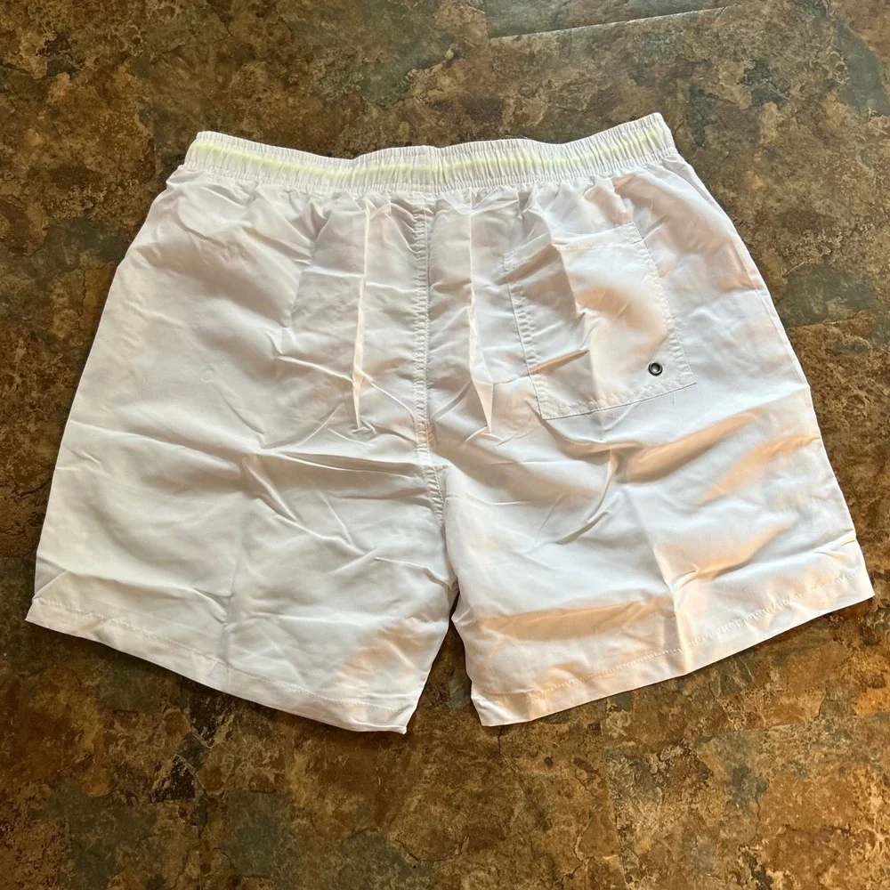 Swim Trunks Mens Size XL White Swimsuit Swimwear Shorts